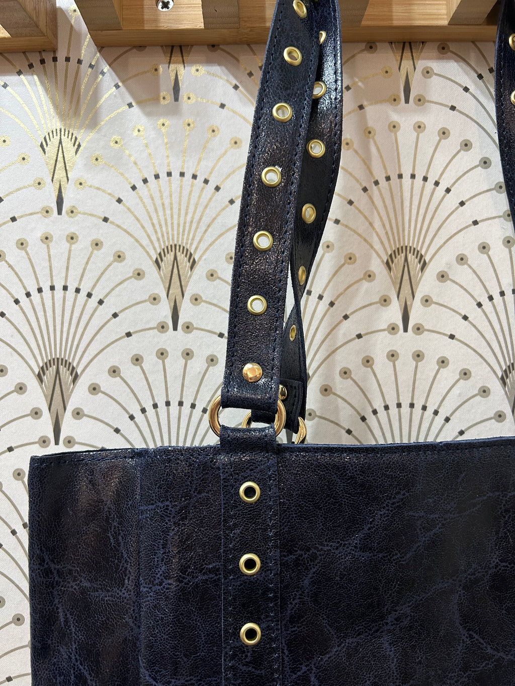 Bolso piel azul marino