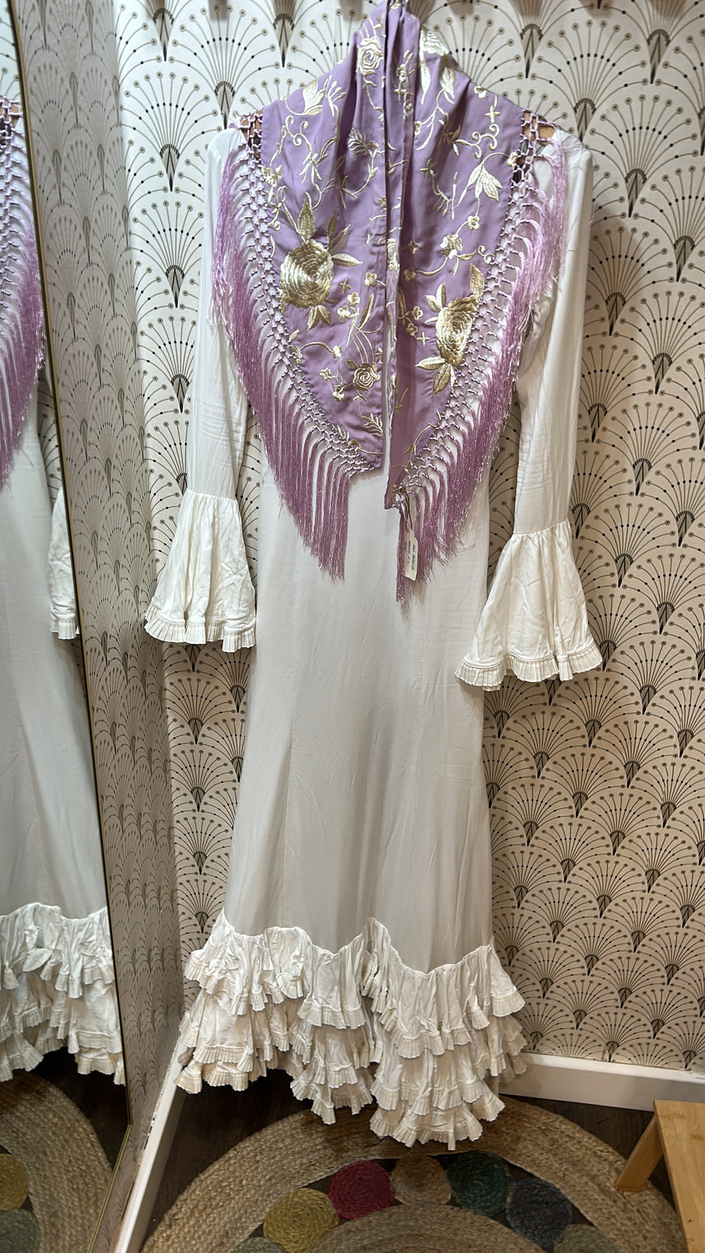 Vestido beige lunar marrón talla 38/40