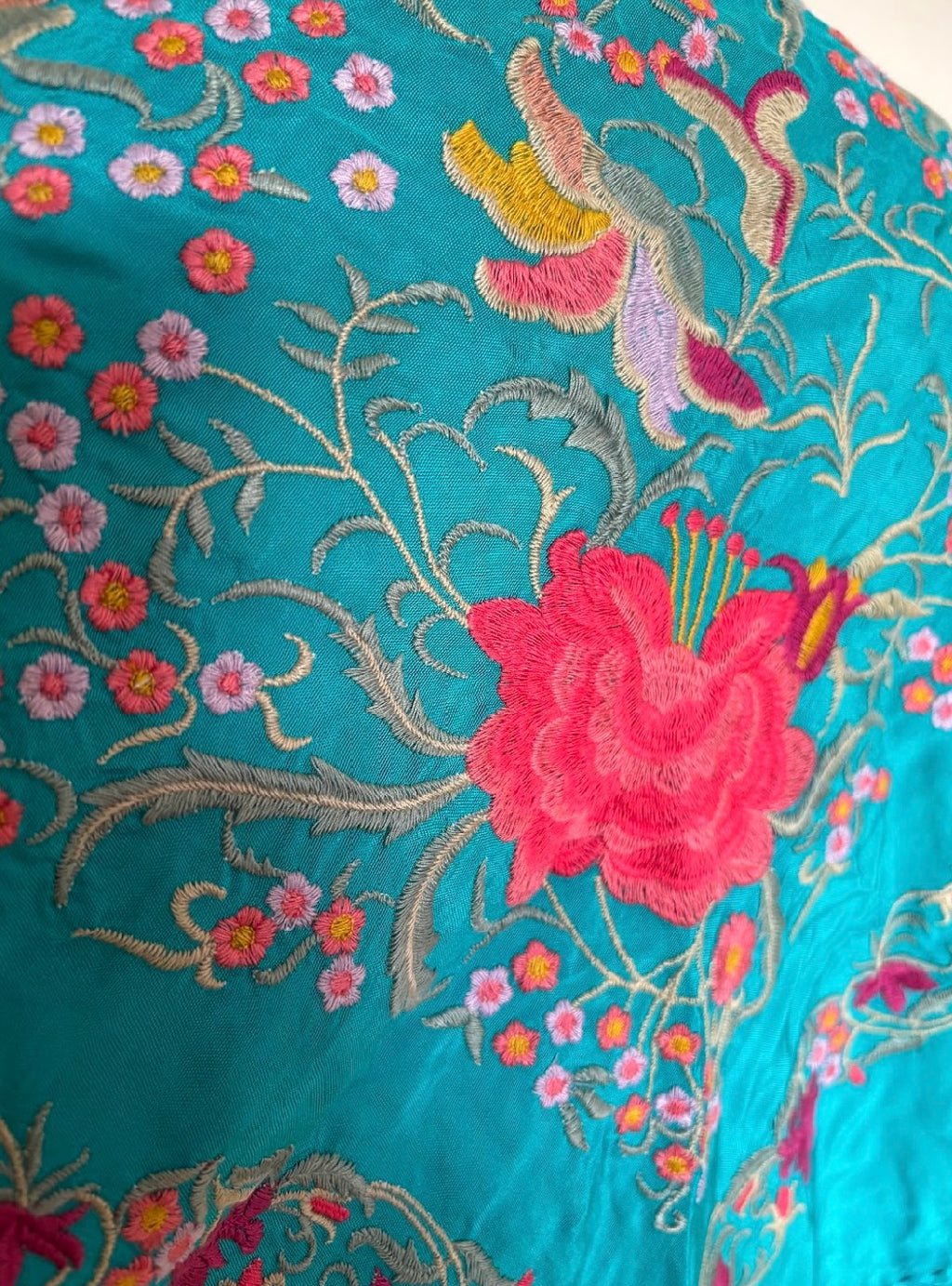 Mantón Garrotín turquesa