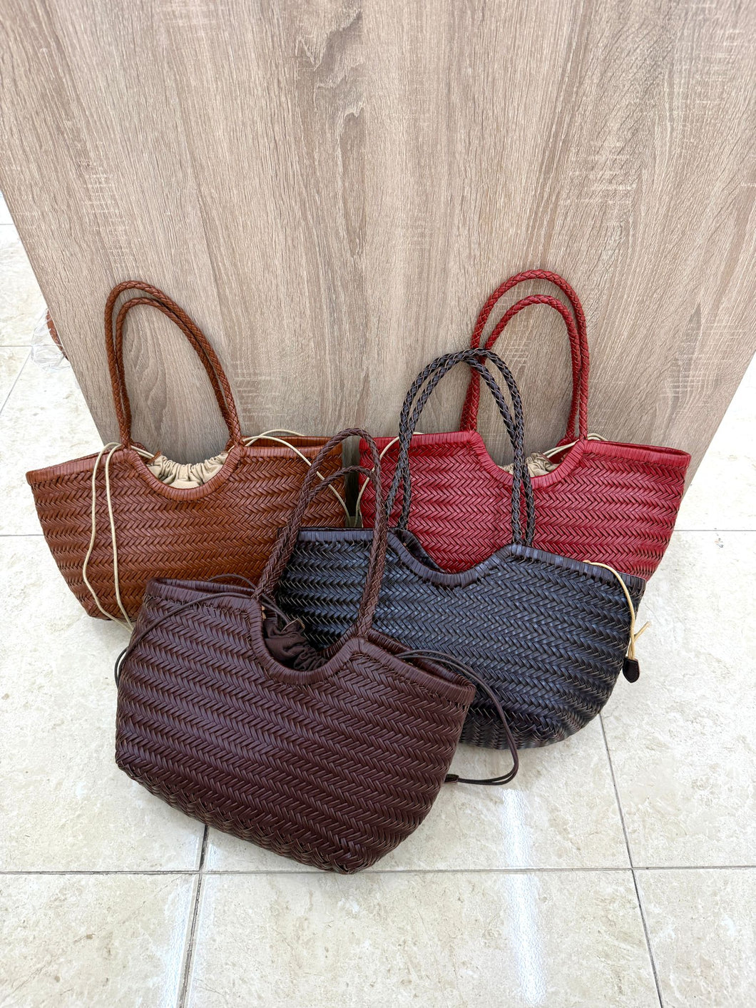 Bolso trenzado piel