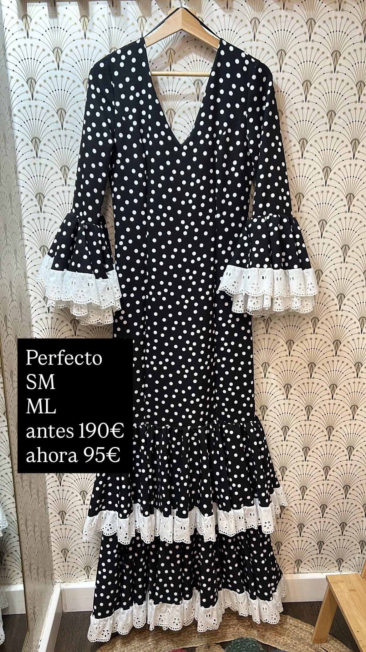 Vestido beige lunar marrón talla 38/40