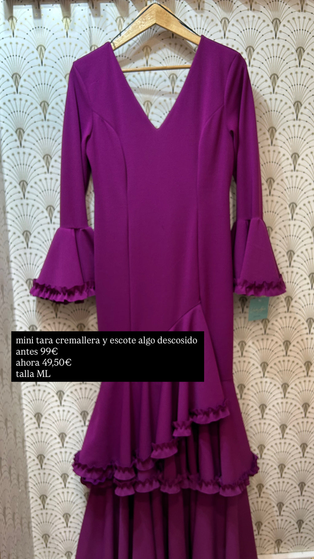 Vestido beige lunar marrón talla 38/40