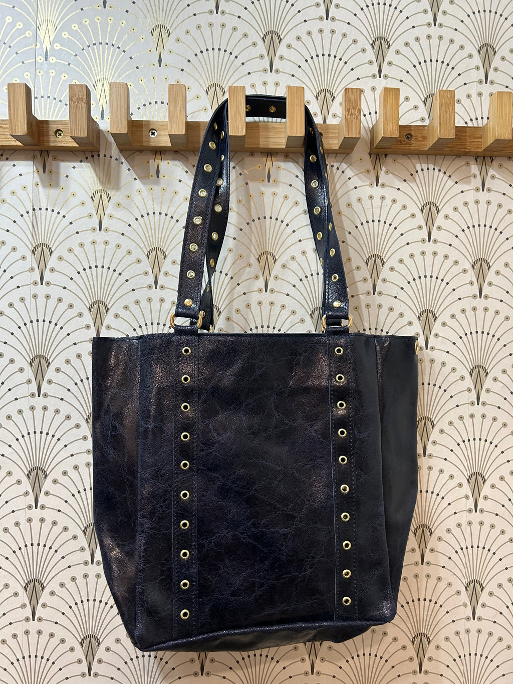 Bolso piel azul marino