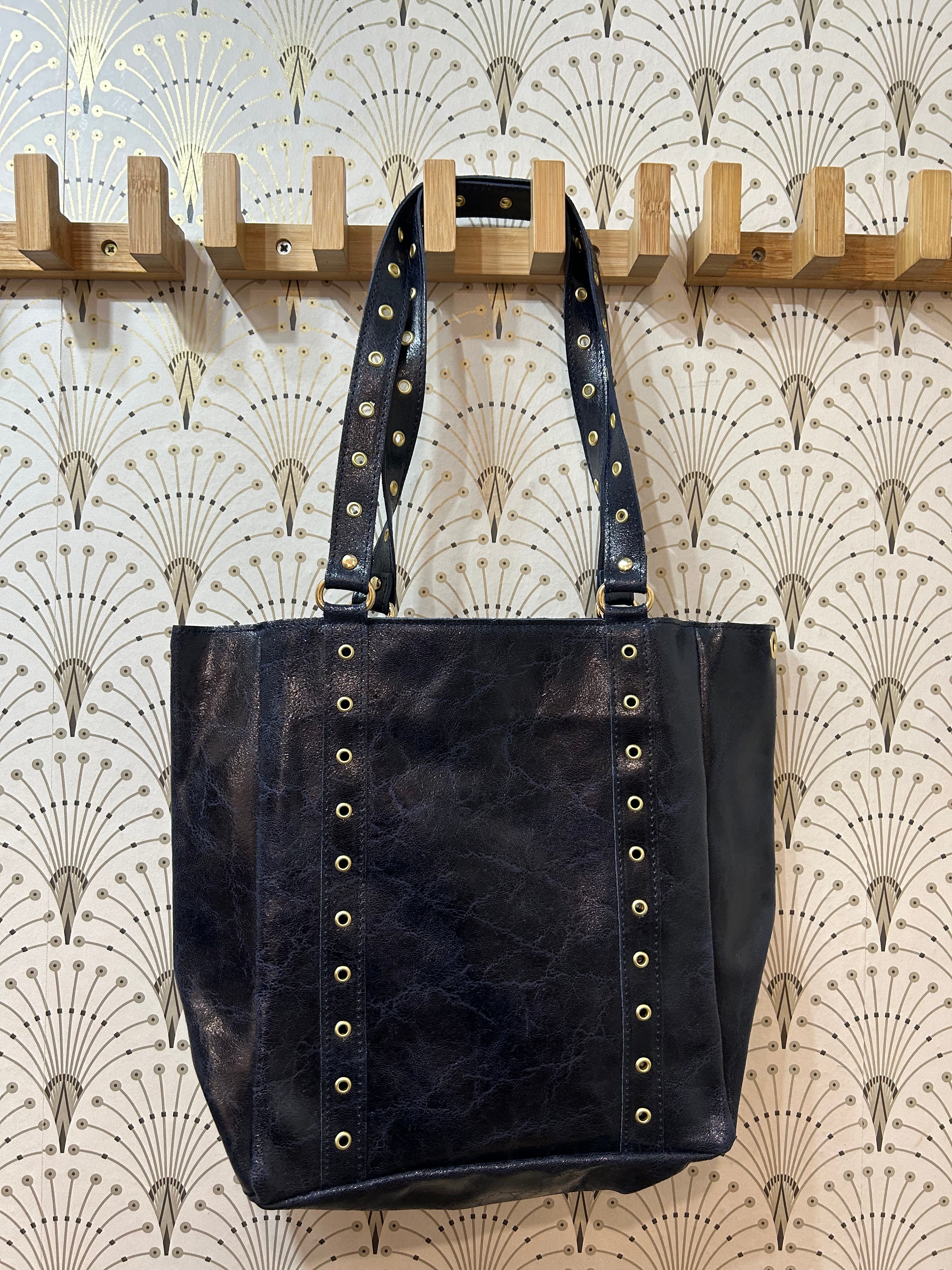 Bolso piel azul marino