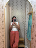 Pantalón vichy talla única.Goma elástica.