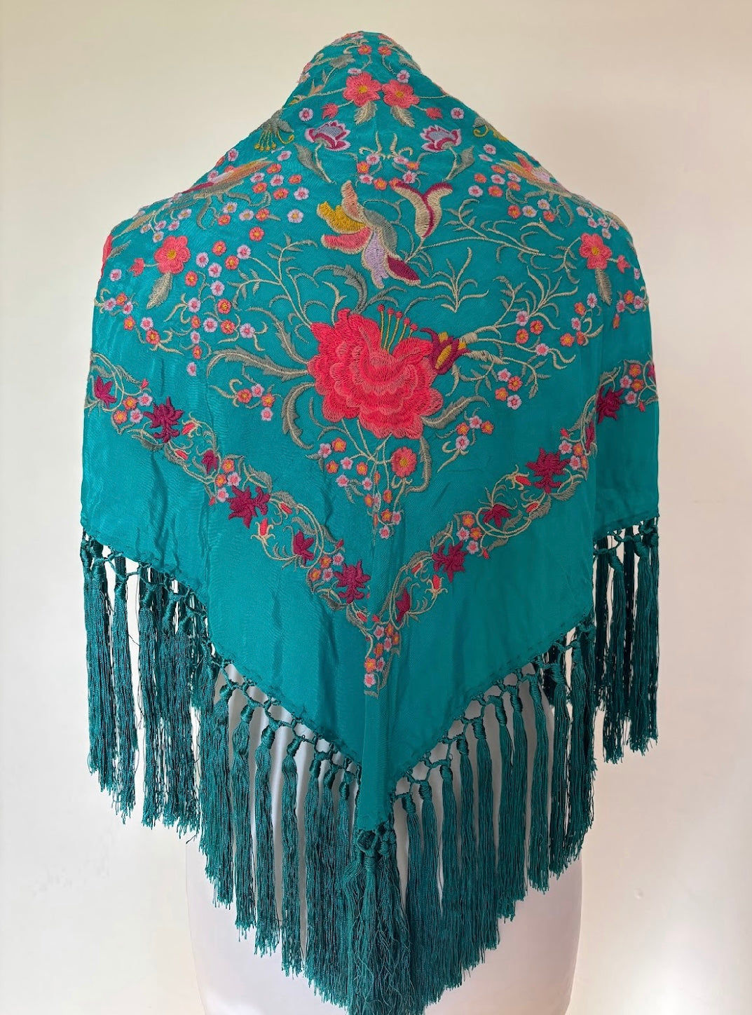 Mantón Garrotín turquesa