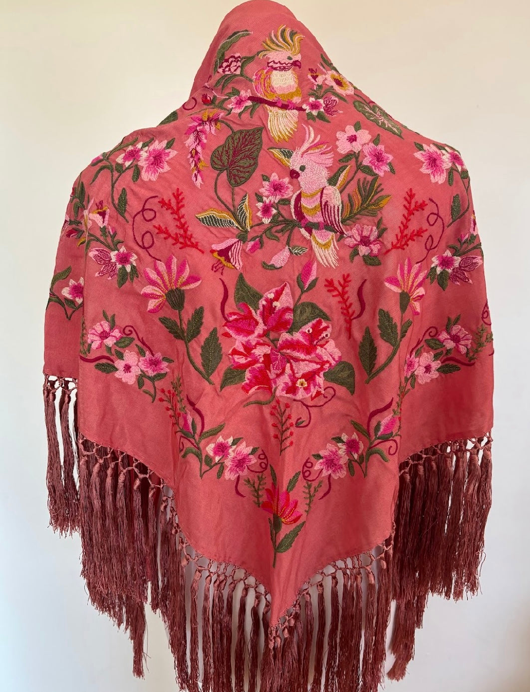 Mantón Garrotín salmón