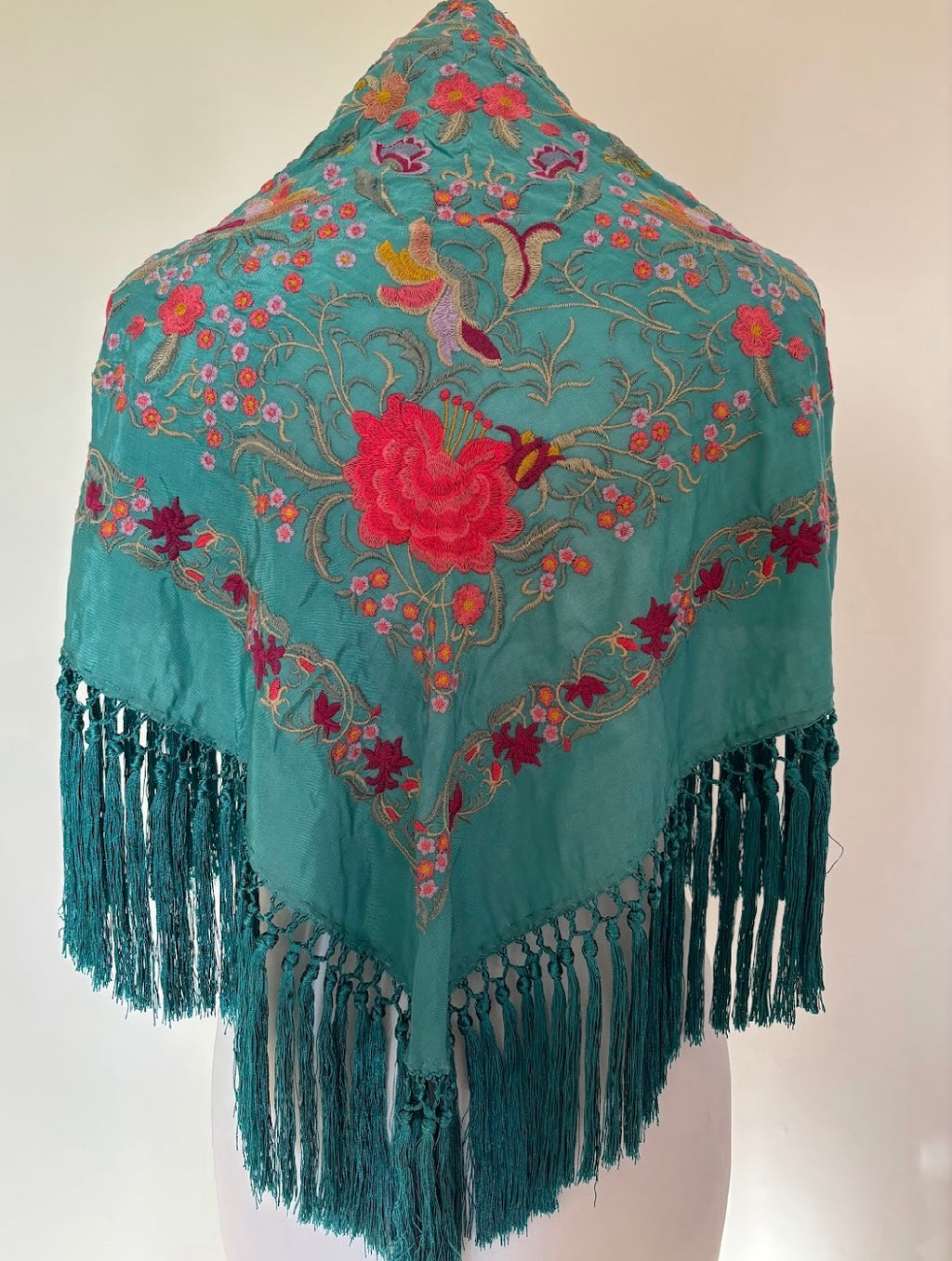 Mantón Garrotín turquesa