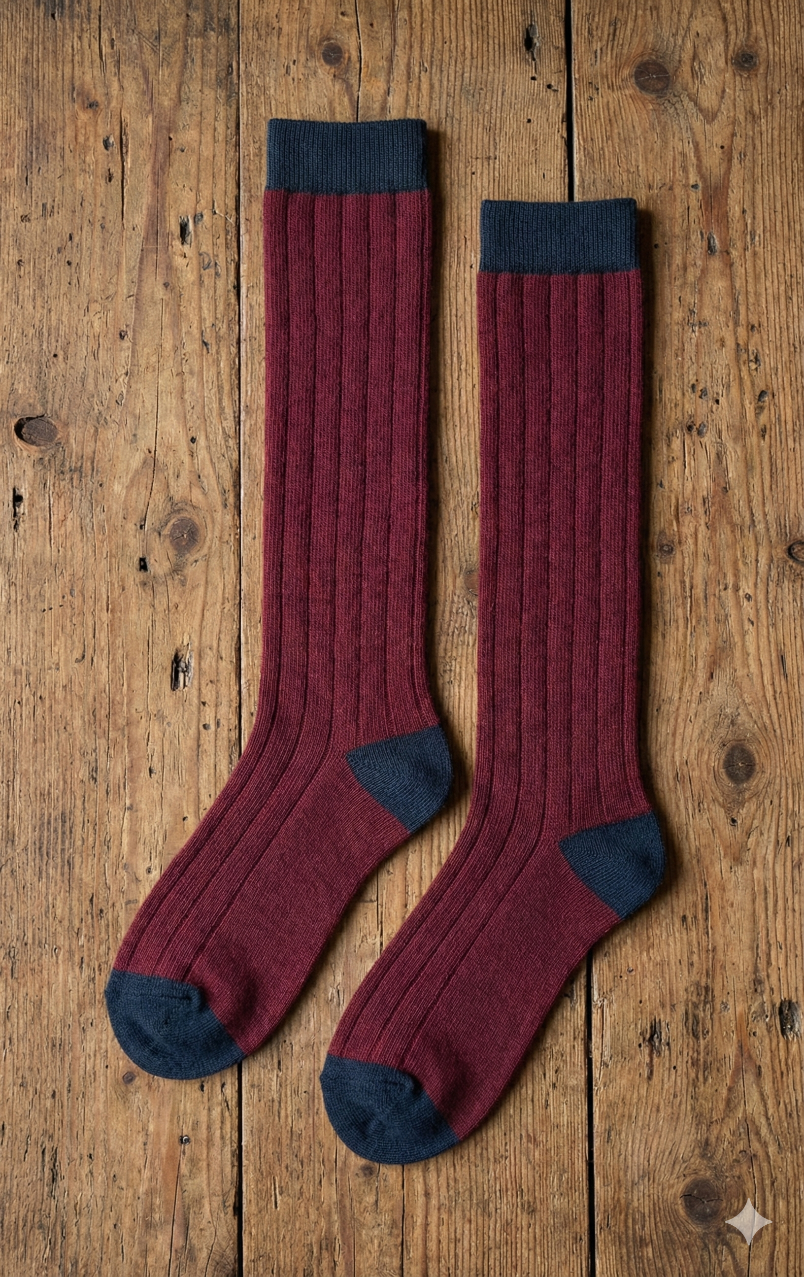 CALCETÍN CANALÉ GRANA Y AZUL