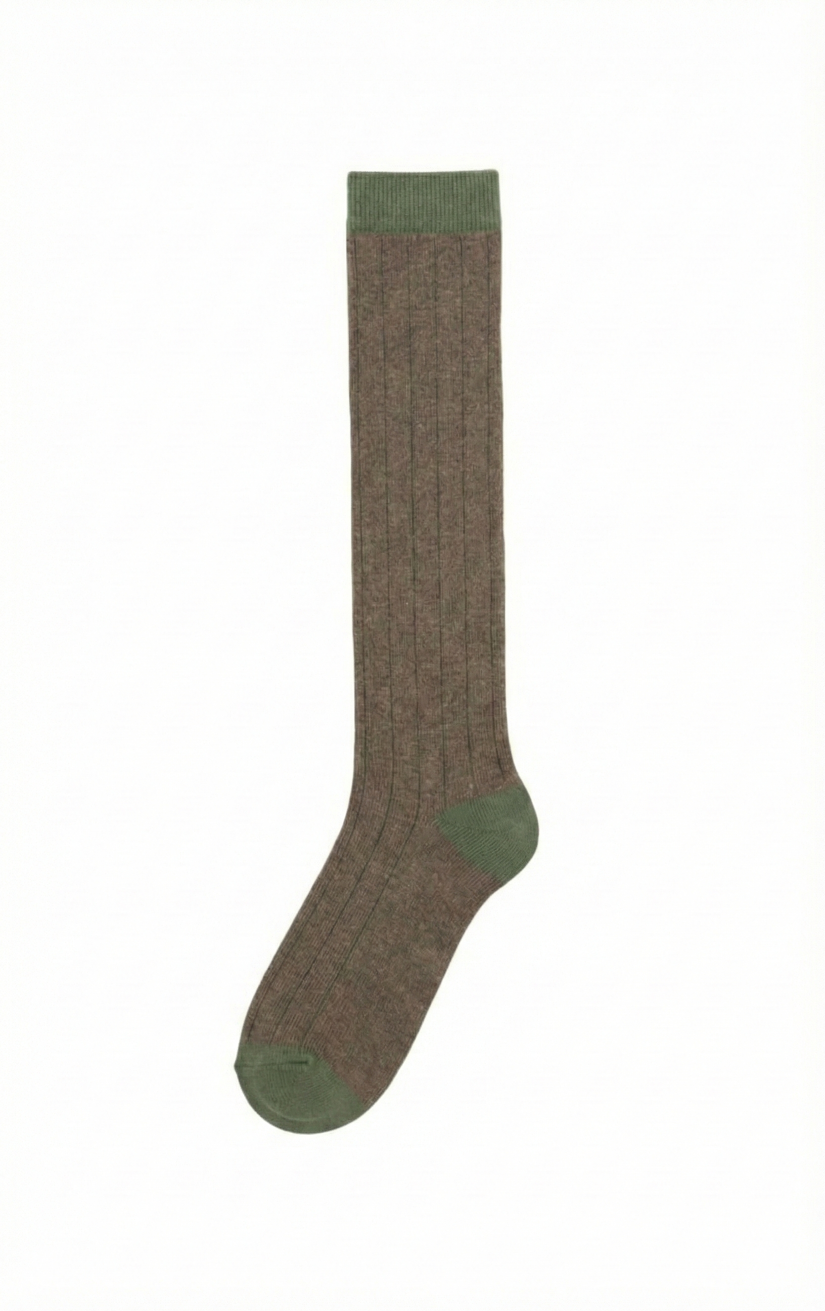 CALCETÍN CANALÉ MARRÓN Y VERDE