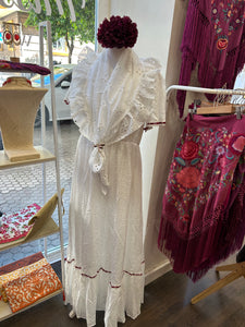 Bata blanca pasacintas talla única