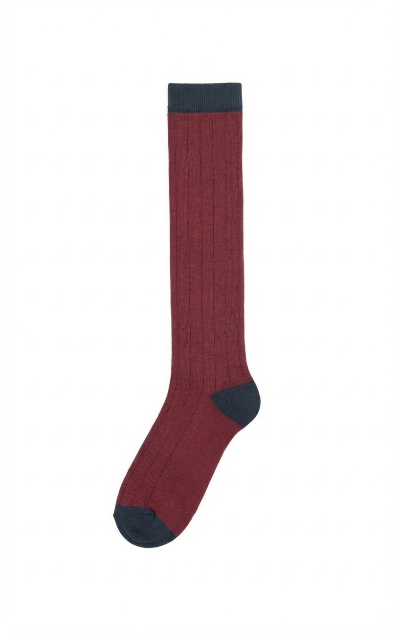 CALCETÍN CANALÉ GRANA Y AZUL