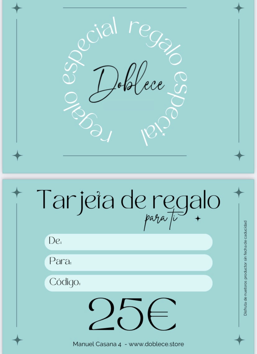 ¿Quieres complementar tu regalo? esta es la opción perfecta puede gastarlo en tienda o por web.  TARJETA REGALO (selecciona la opción recogida en tienda para que no se te cobren los gastos de envío) *te mandaremos un correo con la tarjeta*