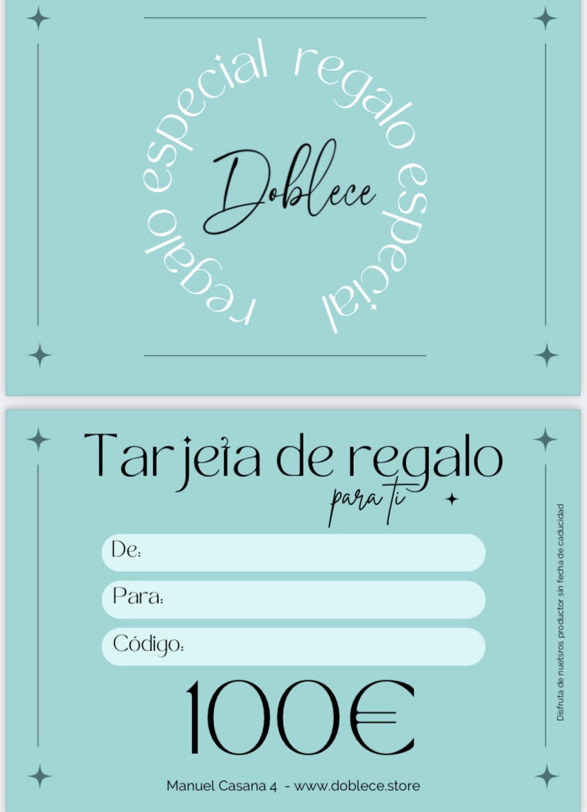 ¿Quieres complementar tu regalo? esta es la opción perfecta puede gastarlo en tienda o por web.  TARJETA REGALO (selecciona la opción recogida en tienda para que no se te cobren los gastos de envío) *te mandaremos un correo con la tarjeta*