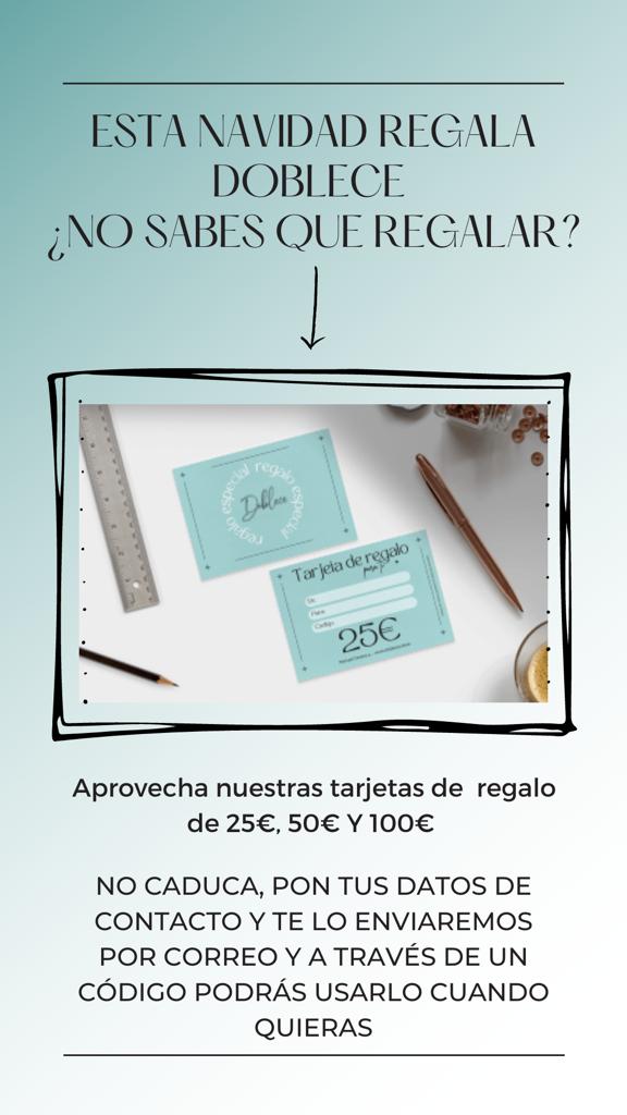 ¿Quieres complementar tu regalo? esta es la opción perfecta puede gastarlo en tienda o por web.  TARJETA REGALO (selecciona la opción recogida en tienda para que no se te cobren los gastos de envío) *te mandaremos un correo con la tarjeta*