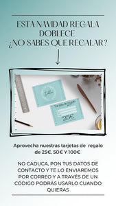 ¿Quieres complementar tu regalo? esta es la opción perfecta puede gastarlo en tienda o por web.  TARJETA REGALO (selecciona la opción recogida en tienda para que no se te cobren los gastos de envío) *te mandaremos un correo con la tarjeta*